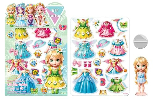 Magnetische Anziehpuppen, Ankleide-Set für magnetische Puppen, Kostümkleid mit Ausschnitten für Papier-Puppen Magnet Outfit - Magnetisches Kleidungspuzzle, kreative Kleidung für den Geburtstag,