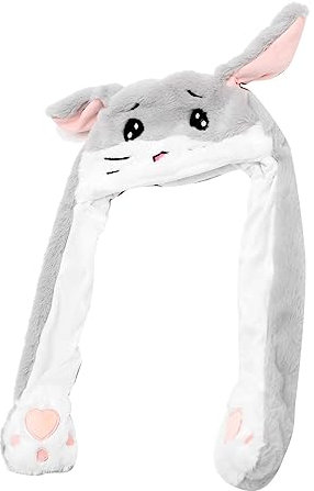Abaodam Plüsch-hamster-hut Mit Beweglichen Ohren Cartoon-party-mütze Aus Plüsch Für Cosplay Und Feiern Langlebiges Ohrkappen-accessoire