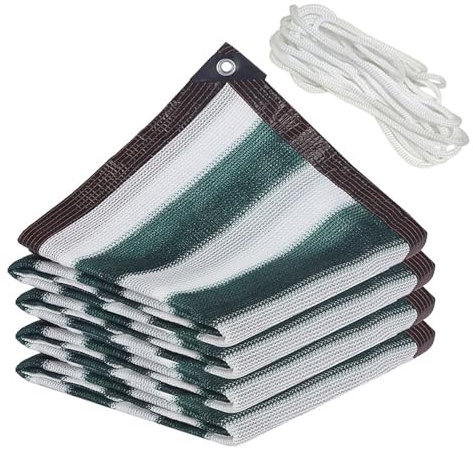 Grande vela parasole rettangolare resistente ai raggi UV, materiale traspirante, per veranda, terrazza, portico e cortile, tenda da sole a righe verdi, per gazebo parasole all'aperto