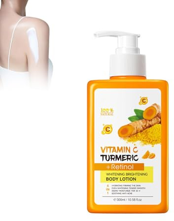 300ml Lait Corporel au Curcuma,Lait Corporel éclaircissant au Curcuma,cream | Hydratant et Blanchissant, Nourrissant, Lotion Corporelle Hydratante, Nettoyer la peau