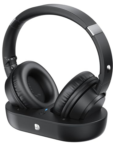 Dytole Wireless Headphones for TV, TV Headphones Wireless for Seniors, Versatile Charging Dock with Transmitter, Instant Audio Sync, 65-Hour Battery Life, Ideal Gift for Parents & Seniors