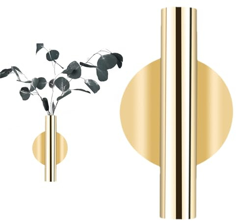 Supporto per fiori da parete – Vasi tubolari, contenitore floreale in metallo | decorativi da parete, pezzo estetico per vetrine, decorazione per interni per casa, ufficio, cucina, balcone