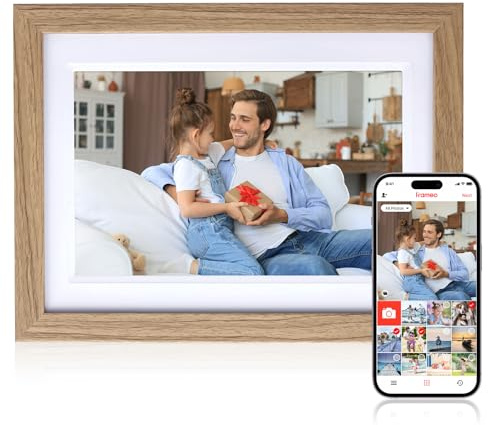 Rollei Smart Frame WiFi 1010 Digitaler Bilderrahmen 10,1 Zoll Frameo Digital Photo Frame 1280x800 IPS Touchscreen 32GB Speicher Holzoptik Eiche Digitaler-Bilderrahmen-Digital-Elektronischer-Fotorahmen