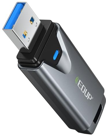EDUP Mini USB 3.0 WiFi 6E Adapter for PC, AX3000Mbps, 802.11ax, Tri-Band 6GHz/5GHz/2.4GHz, USB Wi-Fi Dongle Wireless Network Card, Support Windows 11/10 (Install Driver) & Linux (Plug and Play)