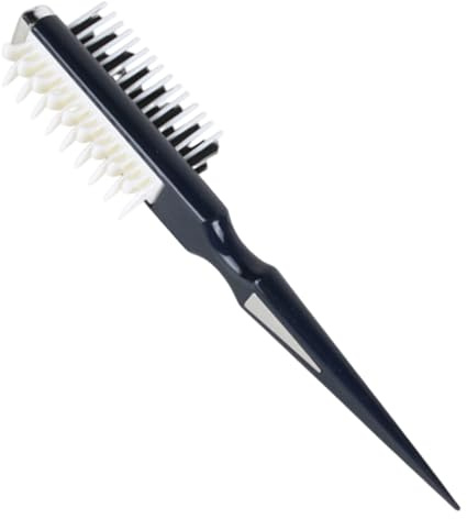 Spazzola per cotonare i capelli su entrambi i lati per uno styling voluminoso, pettine per definire ricci resistente al calore con punta appuntita per uomini e donne (Nero)