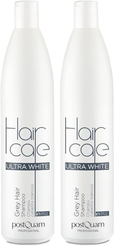 Postquam - Champú Neutralizador para Cabellos Blancos y Grises Ultra White para Hombre y Mujer - Elimina el Amarillo del Pelo Canoso, Deja el Cabello Suave, Brillante y de Color Perlado - 500 ml