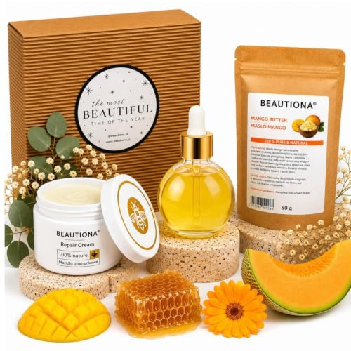 Coffret Cadeau Soin Corps - Baume Soin Soin - Beurre De Mangue & Huile Pour Ongles - 3 Pièces