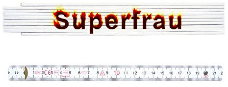 ZOLLSTOCK Spruch SUPERFRAU Handwerker Lustig Geschenk Metermaß Frau Meterstab
