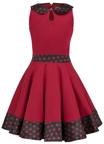 BlackButterfly Girls Zoey Polka Dot Dress | Circle Skirt, Sleeveless, Peter Pan Collar, Contrast Trim Detail, Fully Lined, Back Zip, Ages 3-14
