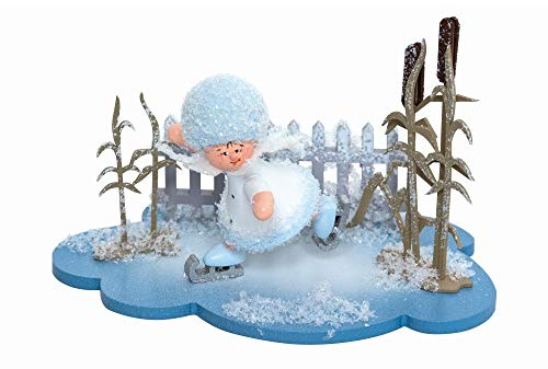 Drechslerei Kuhnert Schneeflöckchen Schlittschuhfahrer - 10x7x6 cm