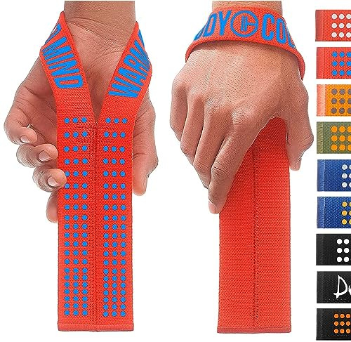 WARM BODY COLD MIND V1 Sangle Musculation pour l'Haltérophilie Olympique - [Évalué à 300 KG] - Sangle de Tirage pour Gym Fitness Crossfit, Lifting Straps, Poignet de Levage, Accessoires Homme Femme
