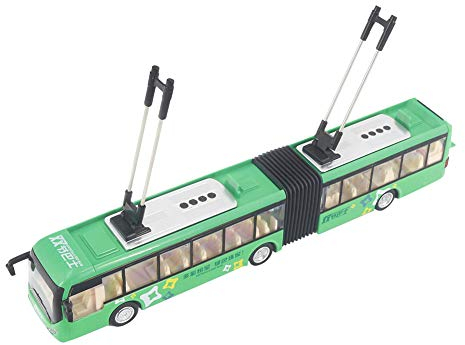 Tnfeeon 1:48 Modello di Autobus Proporzionale, Grande Autobus Articolato con Ruote Modello in Metallo Pressofuso di Plastica di Vacanza Sicuro E Durevole per Bambini (Verde)