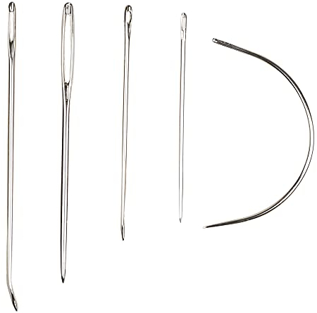 Eketirry Kit de agujas de coser a mano, agujas de mano resistentes para el hogar, tapicería, alfombras, reparación de lona de cuero (7 piezas)