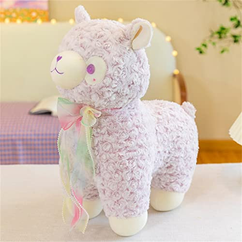 TROYSINC Alpaka Kuscheltier, Weiches Plüschtier Kissen, Stofftier Spielzeug, Gemütliches Plüschpuppen Geschenk für Mädchen Jungen (Violett,32 cm)