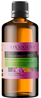 Oxxigena - 100% reines Bio-Rosa Mosqueta-Öl, 1000 ml-Packung, vielseitige Feuchtigkeitscreme für trockene und rissige Haut, ideal gegen Falten, Narben, Nägel oder Haare
