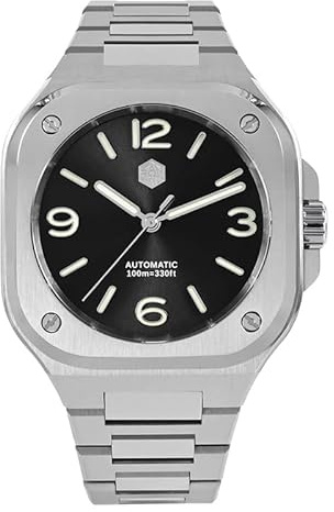 San Martin SN074G Business 316L Edelstahl Klassische Herren-Taucheruhr PT5000 Automatische mechanische Saphirglas-Armbanduhr, Farbe, 1