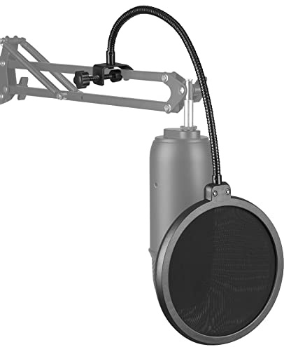 Geekria für Creators Mikrofon-Popfilter kompatibel mit Blue Yeti X, Yeti Pro, Yeti Nano, Snowball ICE, Snowball, Mikrofonfilter-Schirm, Wind-Pop-Schutz, Antipop-Maske mit C-Klemme
