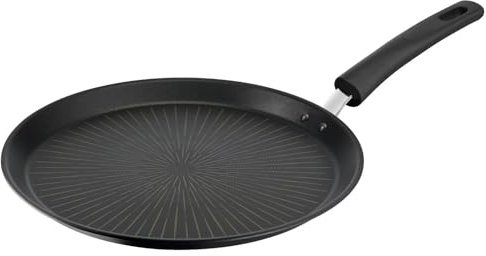 Lagostina Tempra, Crêpière 28 cm avec Revêtement Antiadhésif en Titane Anti-rayures et Fond en Acier Inoxydable, Manche Riveté, pour Toutes les Sources de Chaleur y Compris l'Induction
