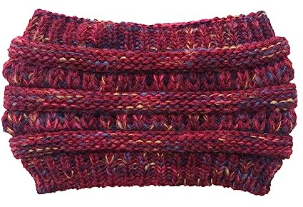 Yurosiay Damen Winter Stirnband Bunt Gestrickte Stirnband Verdicken Fleece Haarband Weiche Elastische Kopfband Breit Damen Wärmer Strick Stirnband Strick Headwrap für Frauen Mädchen Schwarz