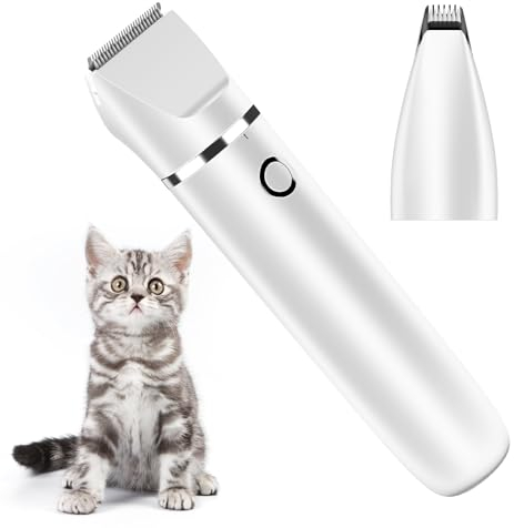 Ankilo Neueste 2 IN 1 Schermaschine hund pfoten Leise Elektrische Profi hundeschermaschine pfotentrimmer pfotenrasierer für Hunde Katzen Pfoten, Augen Weiß