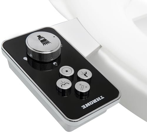 Throne Bidet Toilet Attachment – Non-Electric Self Cleaning Water Sprayer Bidets for Existing Toilets Seat Double Nozzle (Frontal & Rear Wash) Bidet Attachment for Toilet, Easy Install (Black)
