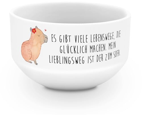 Mr. & Mrs. Panda dessertschale Capybara Blume - Geschenk, reisschale, Tiermotive, Müsli Schale, Schüssel, Müslischale, Obstschale