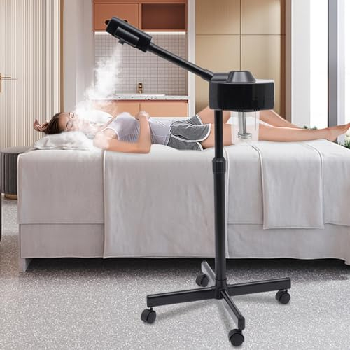 Gesichtsdampfer,750W Gesichtssauna Verdampfer Kosmetikstudio Facial Steamer Ozone Dampfgerät mit 360° Drehbaren Düse 600ml,Gesicht Dampfer für Salon und Zuhause,Schwarz