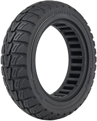 9.5x2.5-6.1 Off-Road Solid Tire Replacement for NIU KQi3 Pro/Max/Sport Scooter - Puncture-Free, Hassle-Free Maintenance - Anti-Skid, Shockproof 9.5 x 2.50 inch Tubeless Tire (Black 1Pc)