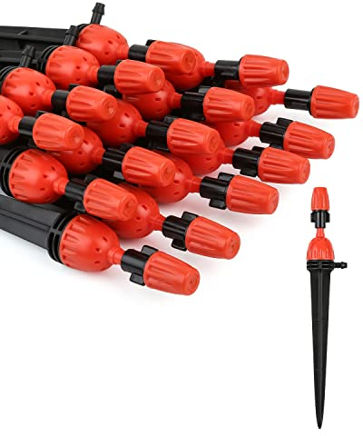 Hydrogarden 20pcs Einstellbare Tropfstrahler Wasserbewässerungstropfer 360-Grad-Wasserdurchfluss-Tropfbewässerungssystem für Gemüsegarten, Garten, Gewächshaus