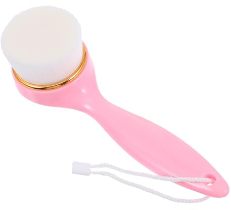 Manuelle Gesichtsbürste aus Kunststoff in Rosa für Gesichtsreinigung | Porenreinigungsbürste, Peeling und Massage, für Gesichtshaut, für Frauen
