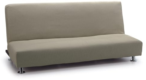 FAVERTI® Funda Elástica Sofá Cama Click Clack Tres Plazas | Modelo Reale | Lino | Funda Sofá Cama Universal | Protector de Calidad de Tejido Jacquard Tacto algodón