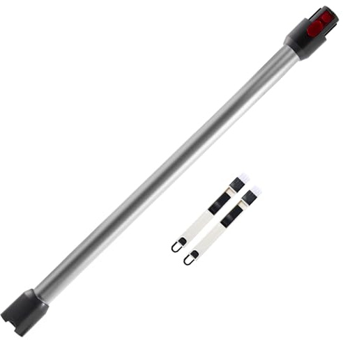 Tubo de Extensión Compatible con Dyson V7 V8 V10 V11 V15, Tubo Telescópico Rígido para Dyson V11, Tubo de Succión para Dyson V11, Extensión de Varilla de Dyson con Dos 2 en 1 Cepillos, Plateado