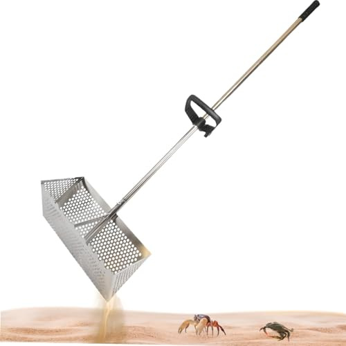 Râteau de plage, tamis et brosse à creuser, poignée facile