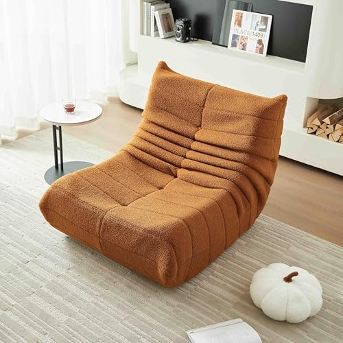 okwish Sitzsack Sofa Bodensofa, Bodenstuhl mit Rückenlehne, Lesesessel Bequem XXL, Lazy Sofa, Bean Bag Chair für Schlafzimmer Wohnzimmer, Liegesessel Orange