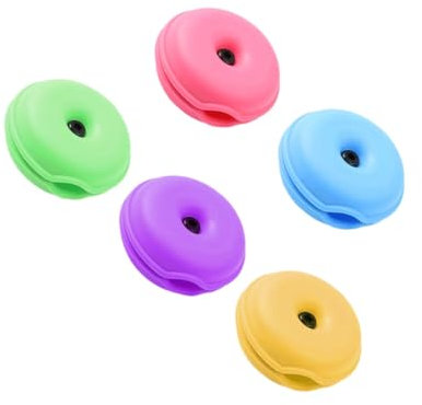GAROZATION 5pcs Cable Organizer and Data Line Winder Set for Desk and Travel Use, Creative Sea Turtle Cord Manager in White, Blue, Green, Yellow, and Pink