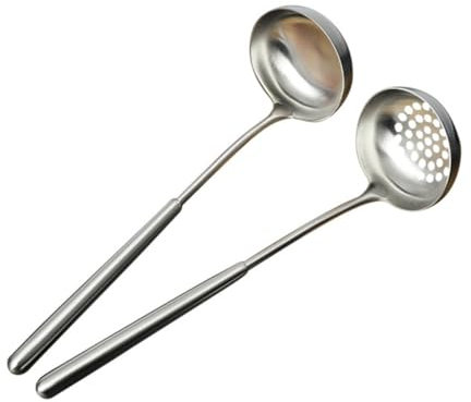 Cabilock Cuchara Inoxidable Para Olla Caliente Cucharón Para Sopa Mango Ergonómico