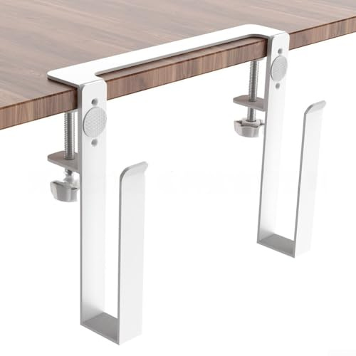 YUANGANG Soporte lateral de escritorio para laptop, aleación de aluminio, sin taladro, ajustable, para dormitorios, aulas (blanco-1)