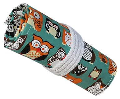 GARIOUANS Leinwand Federmäppchen mit 48 Fächern und Aufroll Design aus Baumwolle und Leinen Leicht zu Reinigen als Stiftehaltertasche für Schüler und Kinder
