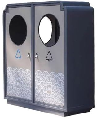 Cubo de Basura Cocina Contenedor de Basura Doble for Exteriores, contenedor de Basura metálico for Patio y Calle.