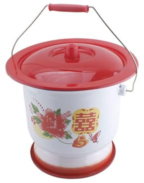 LNQKJXIIA Orinatoio Portatile Unisex in Smalto, con sputacchiera e Coperchio for Anziani, Bambini, Uomini e Donne.