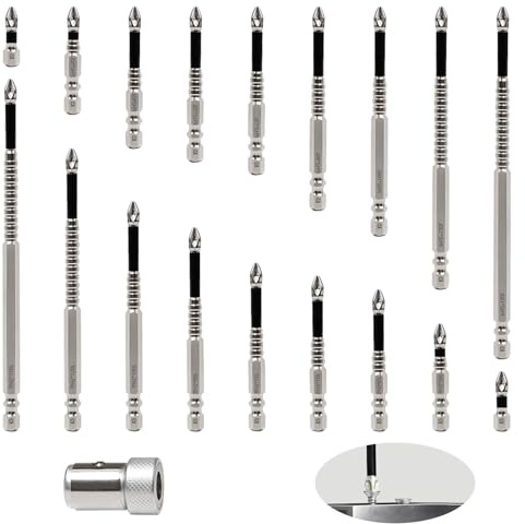 Pilikoll 18 Pièces Tournevis Magnétiques Set pour Perceuse Électrique | 25/50/65/70/75/90/100/120/150 mm, Foret de Tournevis Magnétique Haute, Précision Hautement Magnétiques Embout Visseuse