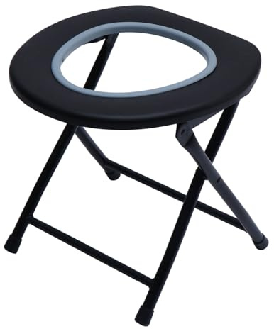 Klappbarer Toilettenstuhl aus Edelstahl und Kunststoff, 1 Stück