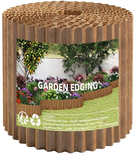 Jebosam Cortenstahl Rasenkante Metall-Beeteinfassung for Garten - 30x1200cm Gewellte Beetumrandung zur DIY-Rasen, Blumenbeet und Landschaftsgestaltung (Echter Rost)