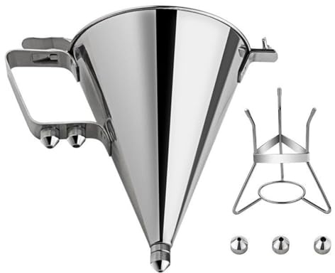 Stainless Steel Funnel Cake Dispenser – Large 1800ml Cupcake and Pastry Batter Pouring Tool, Ideal for Pancakes, Chocolate Treats, and Baking, Perfect for Kitchen, Home Cooking, Restaurant