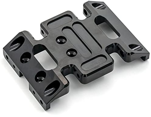 Wakects Placa Protectora Central del Chasis de Aleación de Aluminio, Piezas de Automóvil Duraderas para 1/10 Axial SCX10 90021 90022 90028, Fácil Instalación y Mejora del Rendimiento (Black)