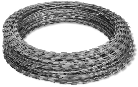 Genérico Alambre de espino Rollo helicoidal 2 uds Acero galvanizado 60 m,Bricolaje,Accesorios de Bricolaje,Cadenas, Alambre y Cuerda,Plateado,10.64 kg,3057513