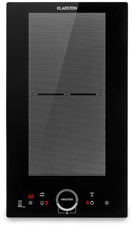 Klarstein Induction Hob, 3500W Electric Hob Induction Cooker, 2 Ring Electric Pan Built-In Table Top Cookers w/ 2 Hobs, Touch Control, Heater Cooktops, Hot Plates for Cooking