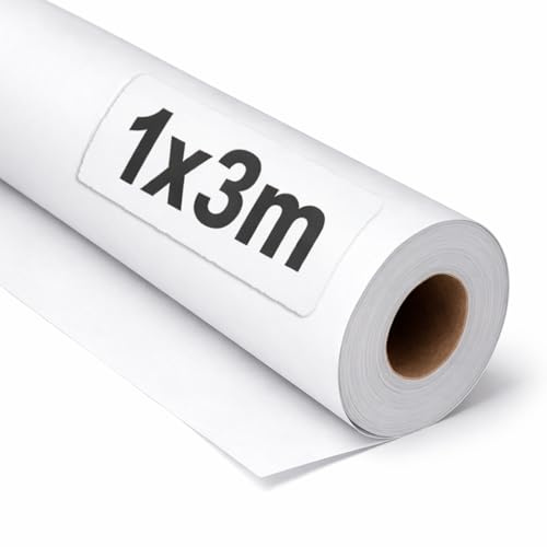 OFITURIA Papel Kraft Bianco - Rollo 1x3m - 1 Rotolo - Carta da pacchi e carta da regalo, carta da imballaggio per spedizioni e fai-da-te, resistente e facile da tagliare