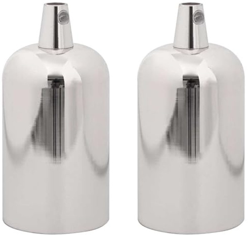 Mokuyary Douilles de lampe 2 pièce nickel satiné E27, Douille de Chantier pour Suspension Bâtiment -A