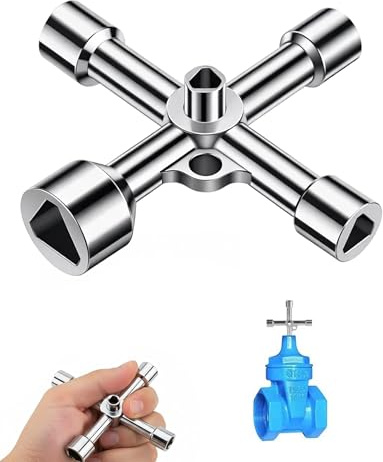 WUNZILO Clé Triangulaire 4 Voies 5 Tailles Diamètre Intérieur 7mm/10mm/12mm/13mm/18mm,cle triangle,Clé Universelle Multifonction Clef Triangle pour D'armoire Boîte de Compteur de Gaz d'eau Electrique